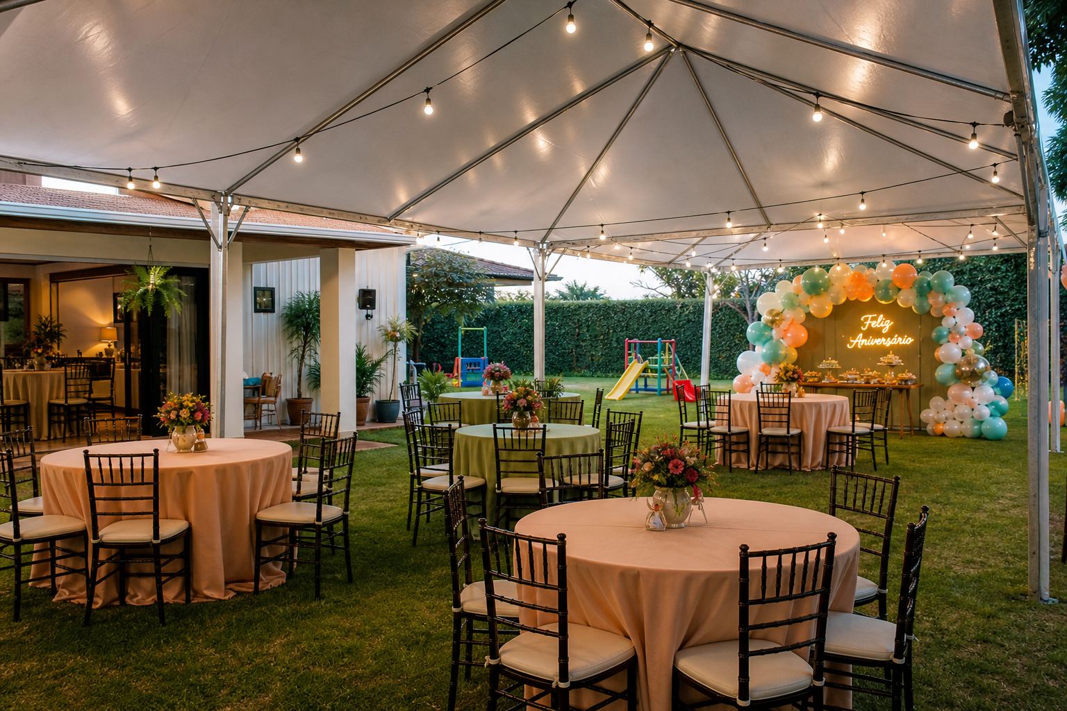 Toldo para aniversário em casa: como aproveitar melhor o quintal e a área externa